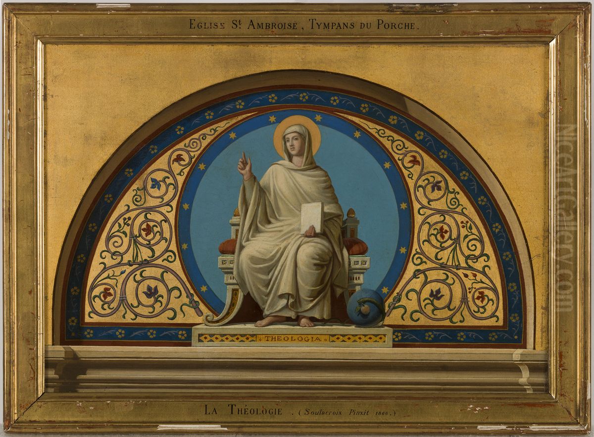 Esquisse pour l'eglise Saint-Ambroise : La Theologie Oil Painting by Charles Soulacroix