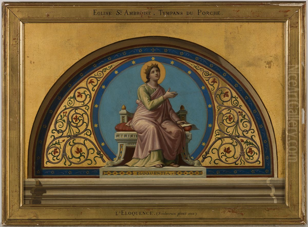 Esquisse pour l'eglise Saint-Ambroise : L'eloquence Oil Painting by Charles Soulacroix