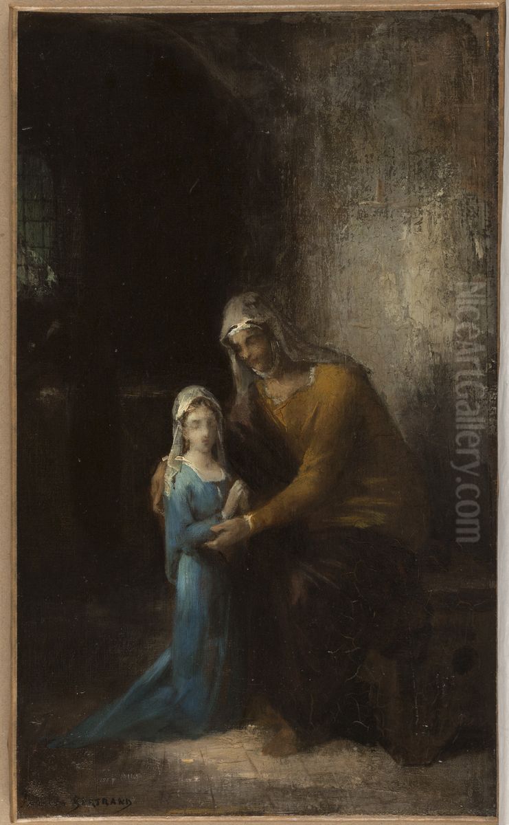 Esquisse pour l'eglise Saint-Louis-d'Antin - L'Education de la Vierge Oil Painting by Jean-Baptiste Bertrand