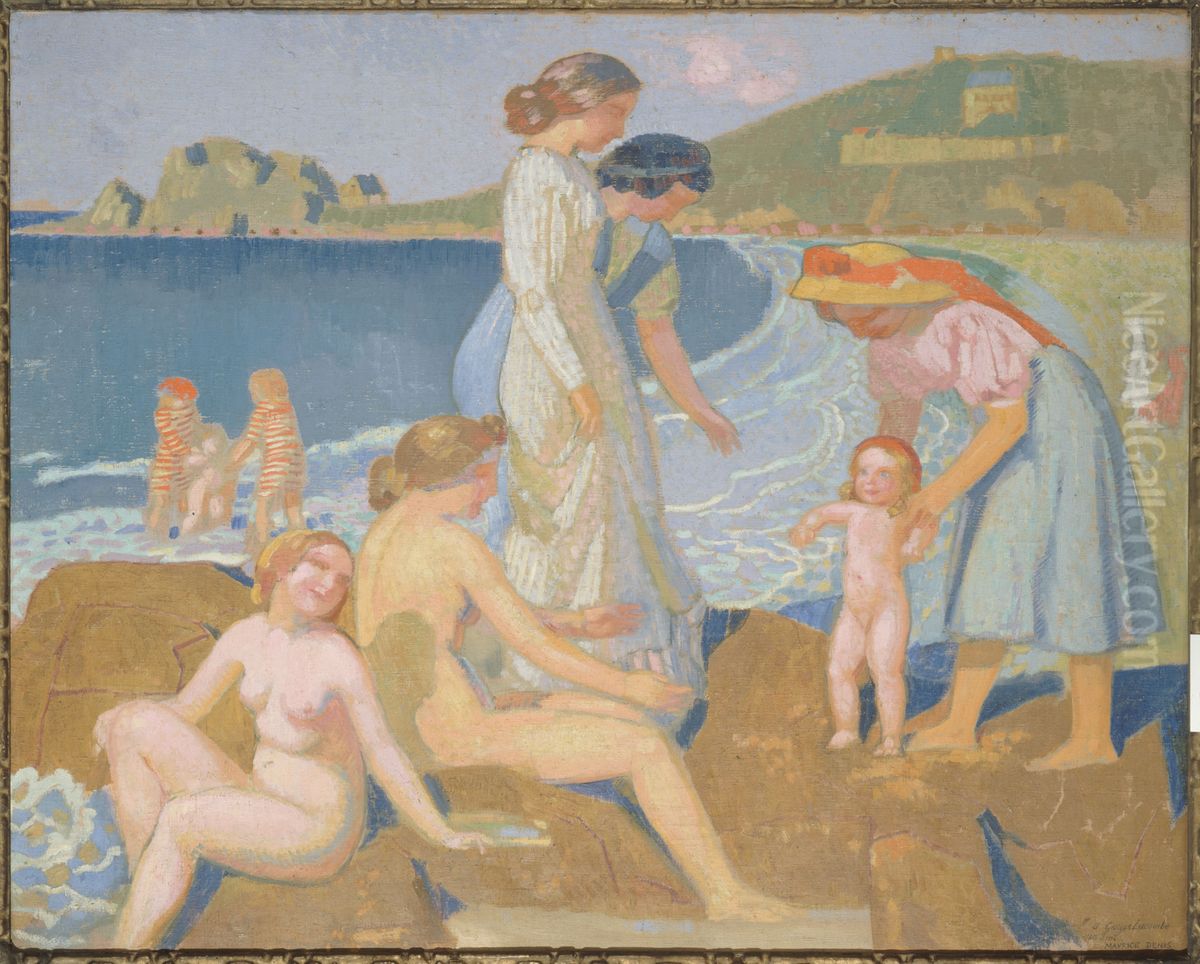 Baigneuses a Perros-Guirec Oil Painting by Maurice Denis