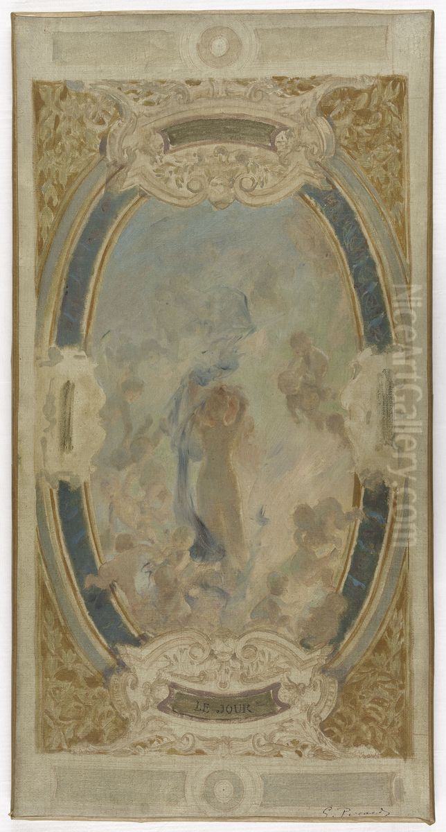 Esquisse pour la galerie Lobau de l'Hotel de Ville de Paris : Le Jour Oil Painting by Georges Picard