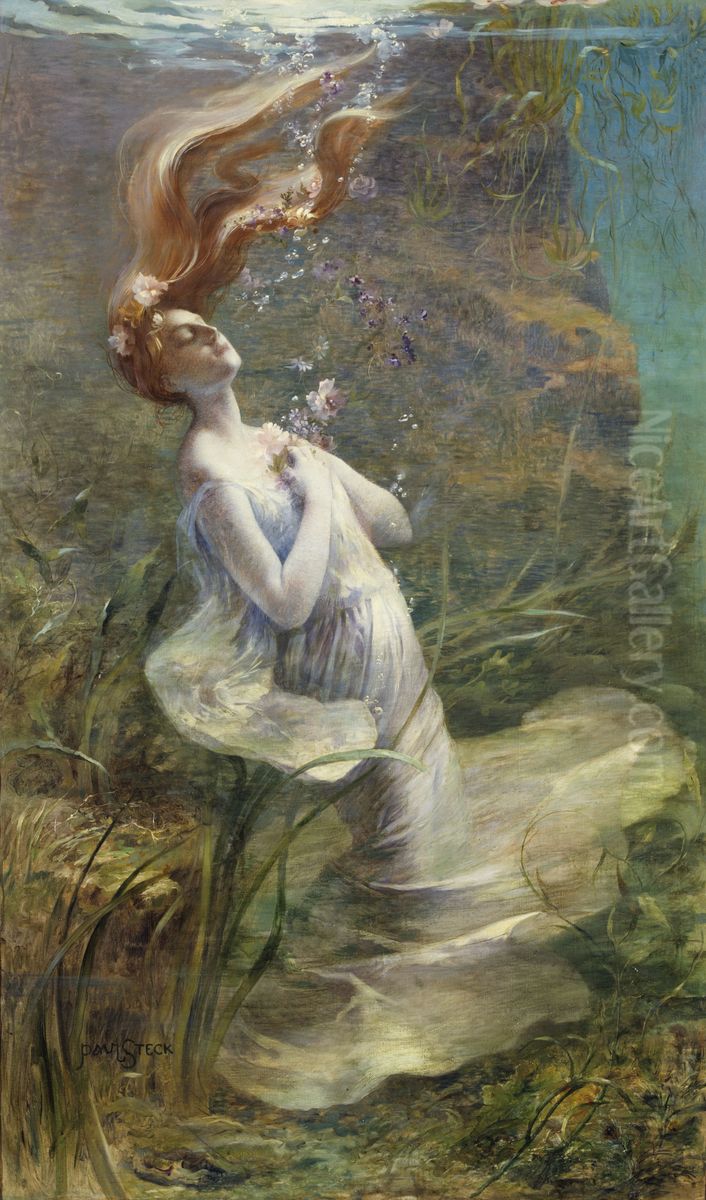 Ophelie Oil Painting by Paul Albert Steck