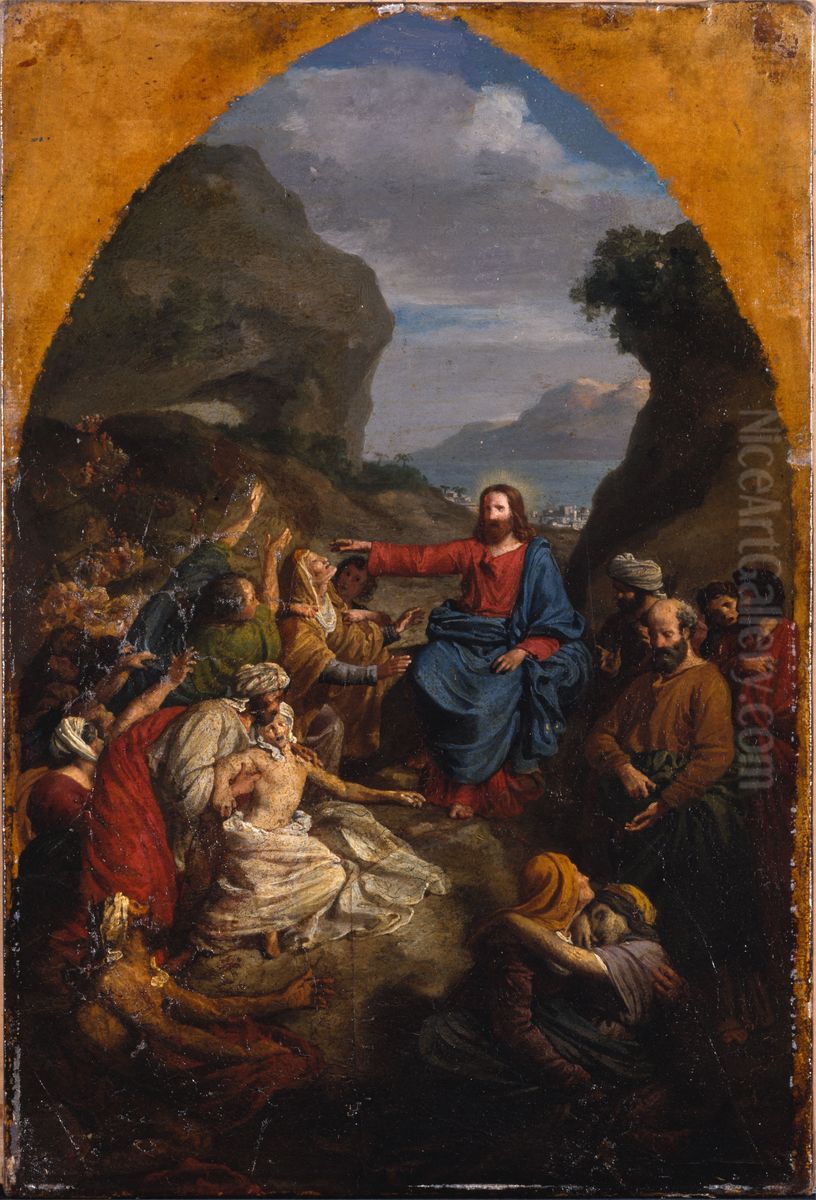 Esquisse pour Notre-Dame de Paris : Jesus-Christ guerissant les malades Oil Painting by Jean-Pierre Granger