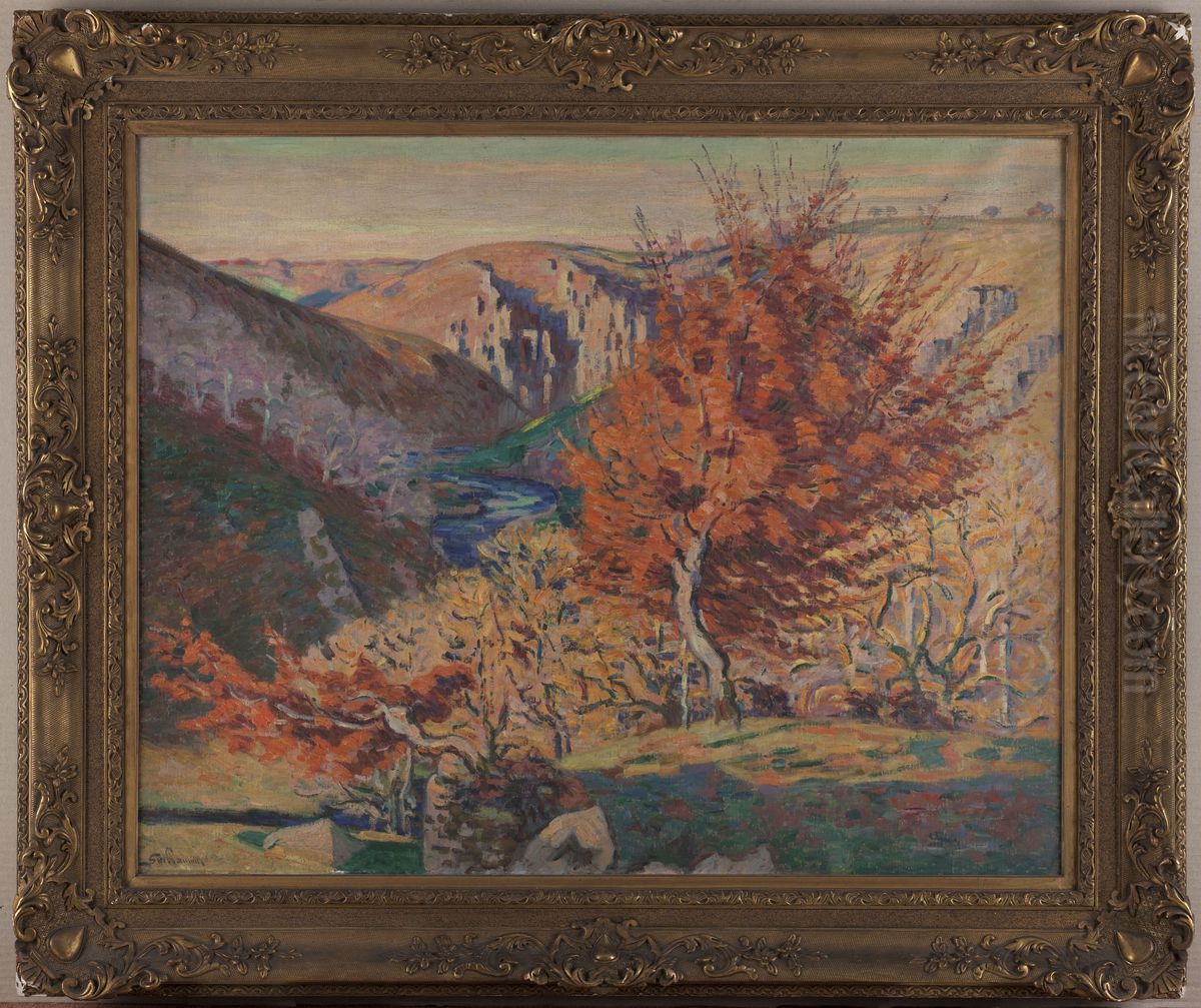 Paysage, le rocher de la Fileuse Oil Painting by Armand Guillaumin