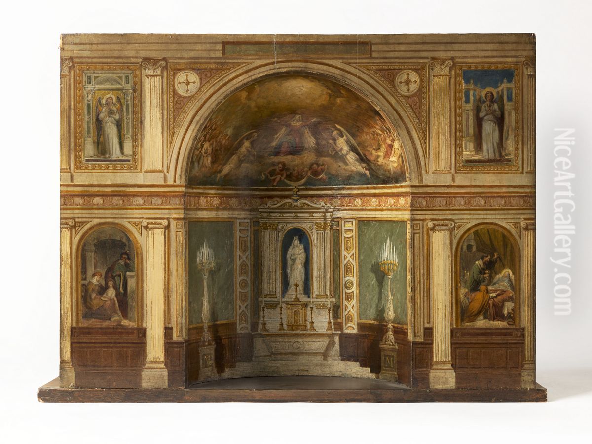 Maquette en forme pour la chapelle de la Vierge de l'eglise Saint-Philippe-du-Roule (premiere esquisse) : 