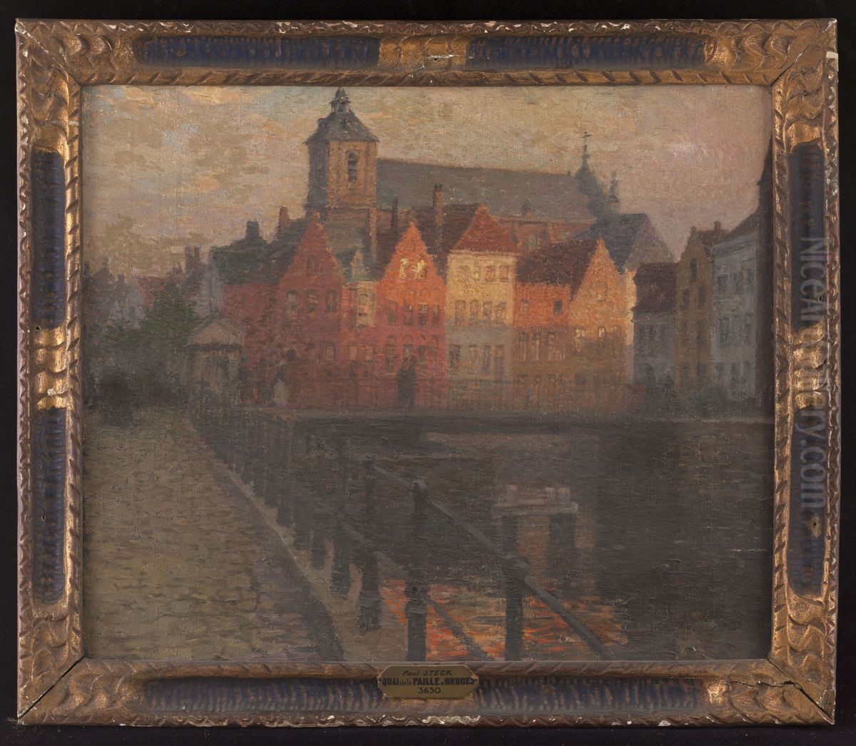 Quai de la Paille a Bruges Oil Painting by Paul Albert Steck