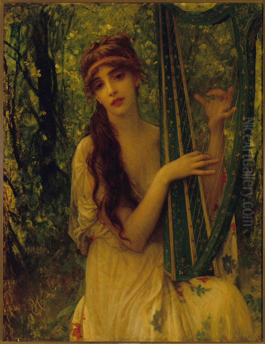 The music (Agathe Calmel) Oil Painting by Ernest Hebert