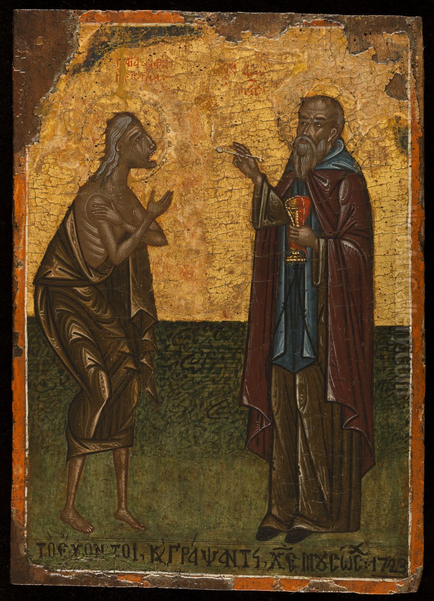 La Communion de sainte Marie l'Egyptienne Oil Painting by Serbia