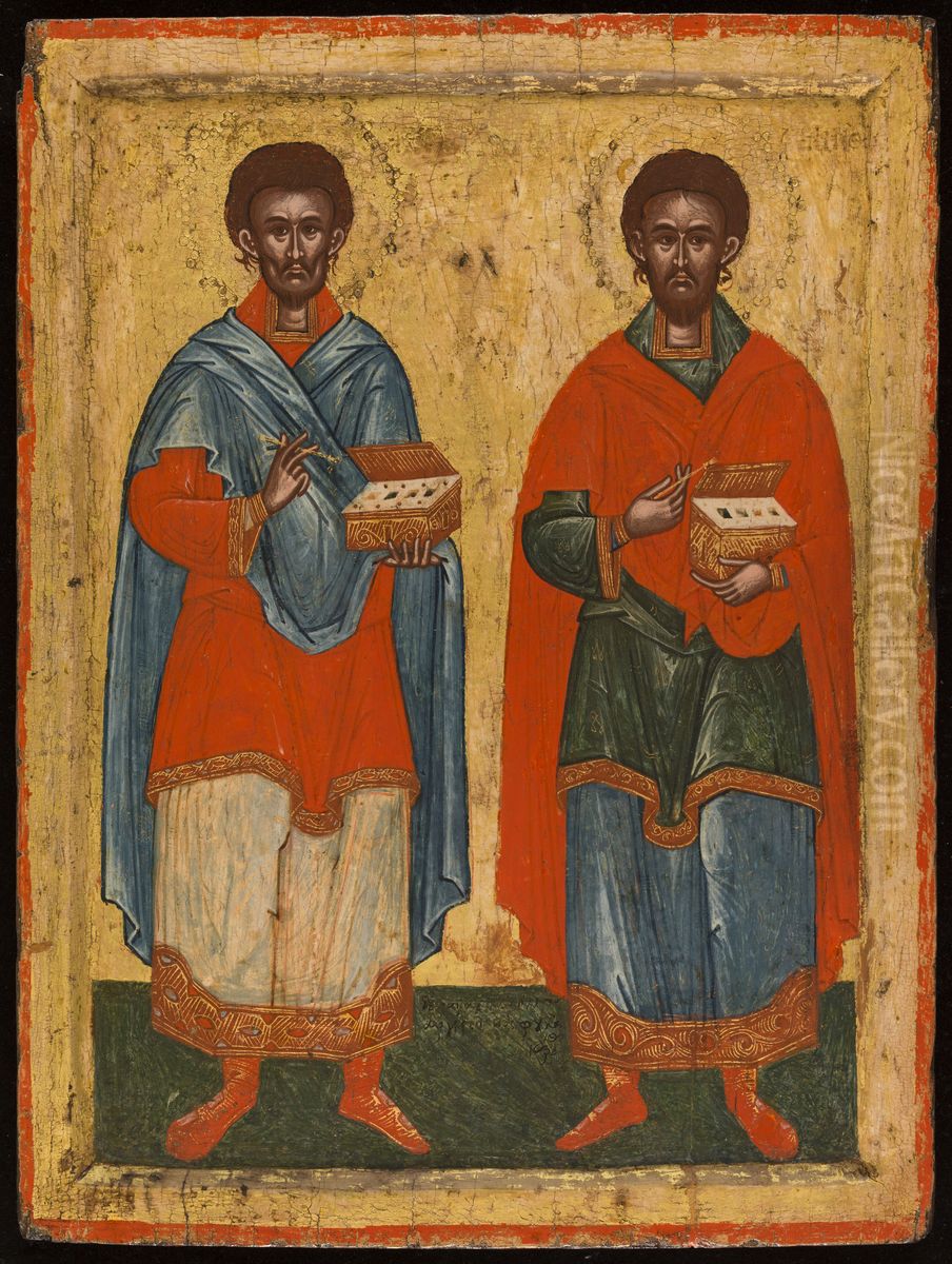 Saint Come et saint Damien Oil Painting by Crete