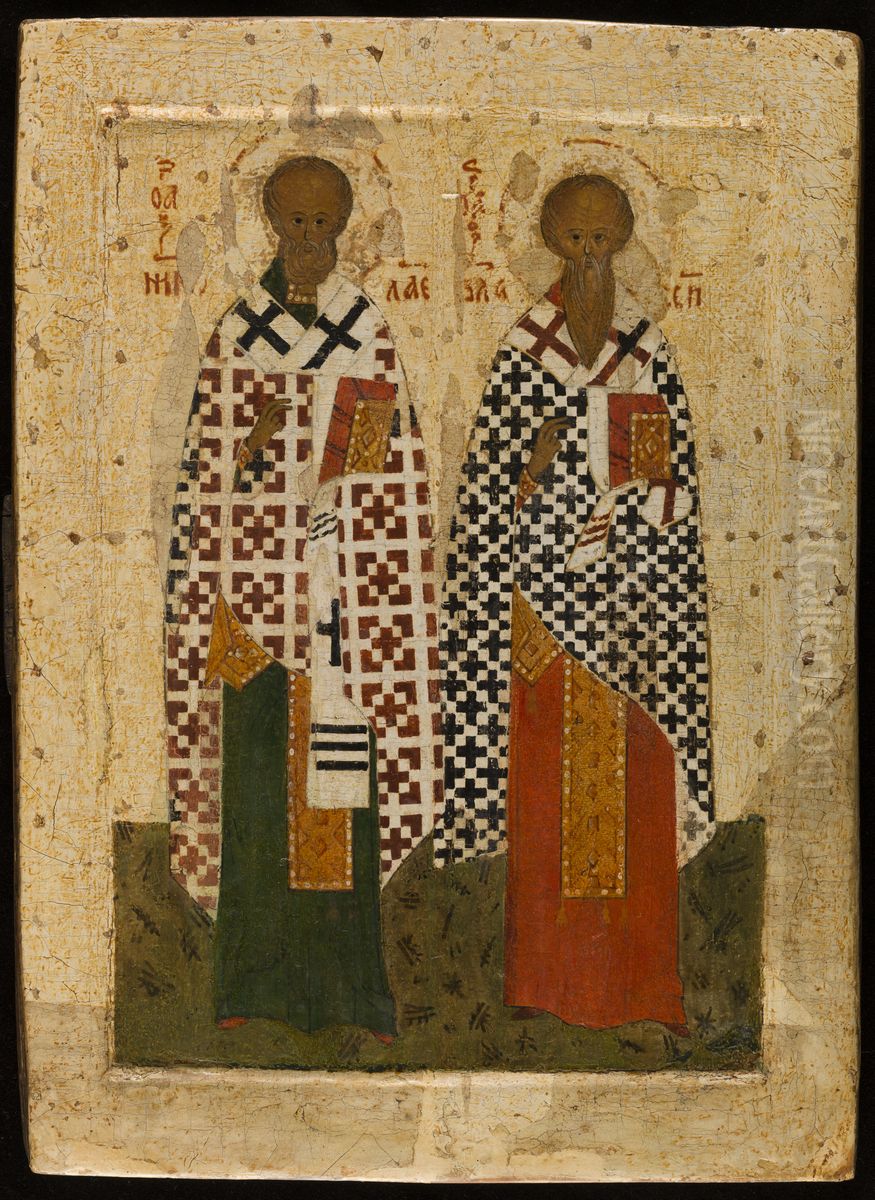 Saint Nicolas et saint Blaise Oil Painting by Veliky Novgorod