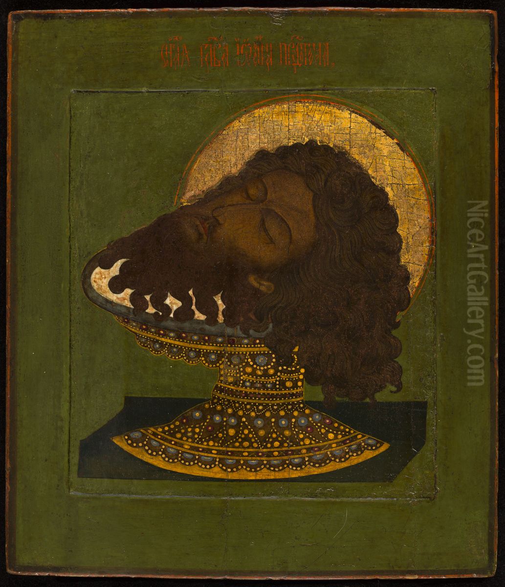 Tete de saint Jean-Baptiste dans une coupe Oil Painting by Moscow