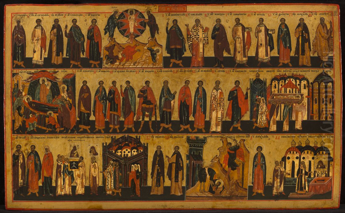 Menologe du mois d'aout Oil Painting by Veliky Novgorod