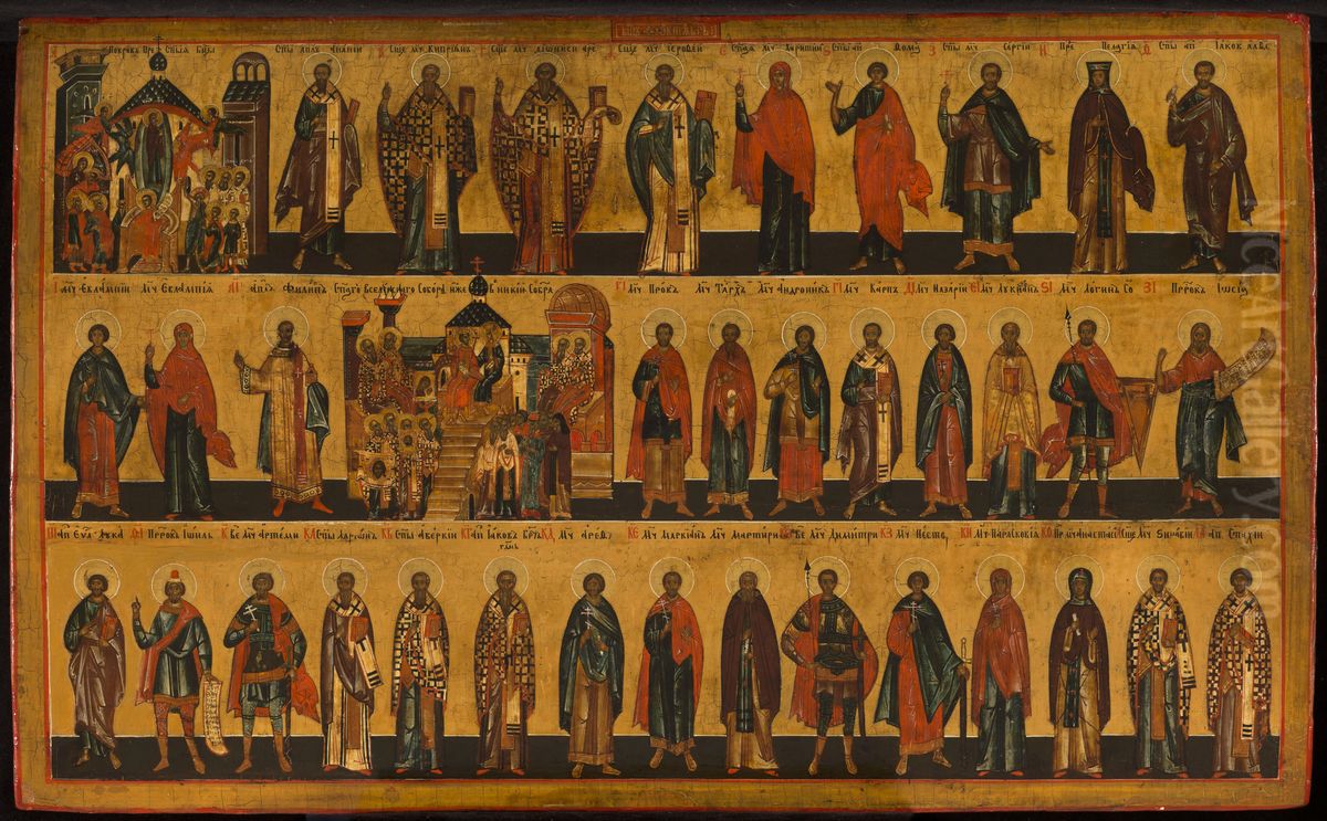 Menologe du mois d'octobre Oil Painting by Veliky Novgorod