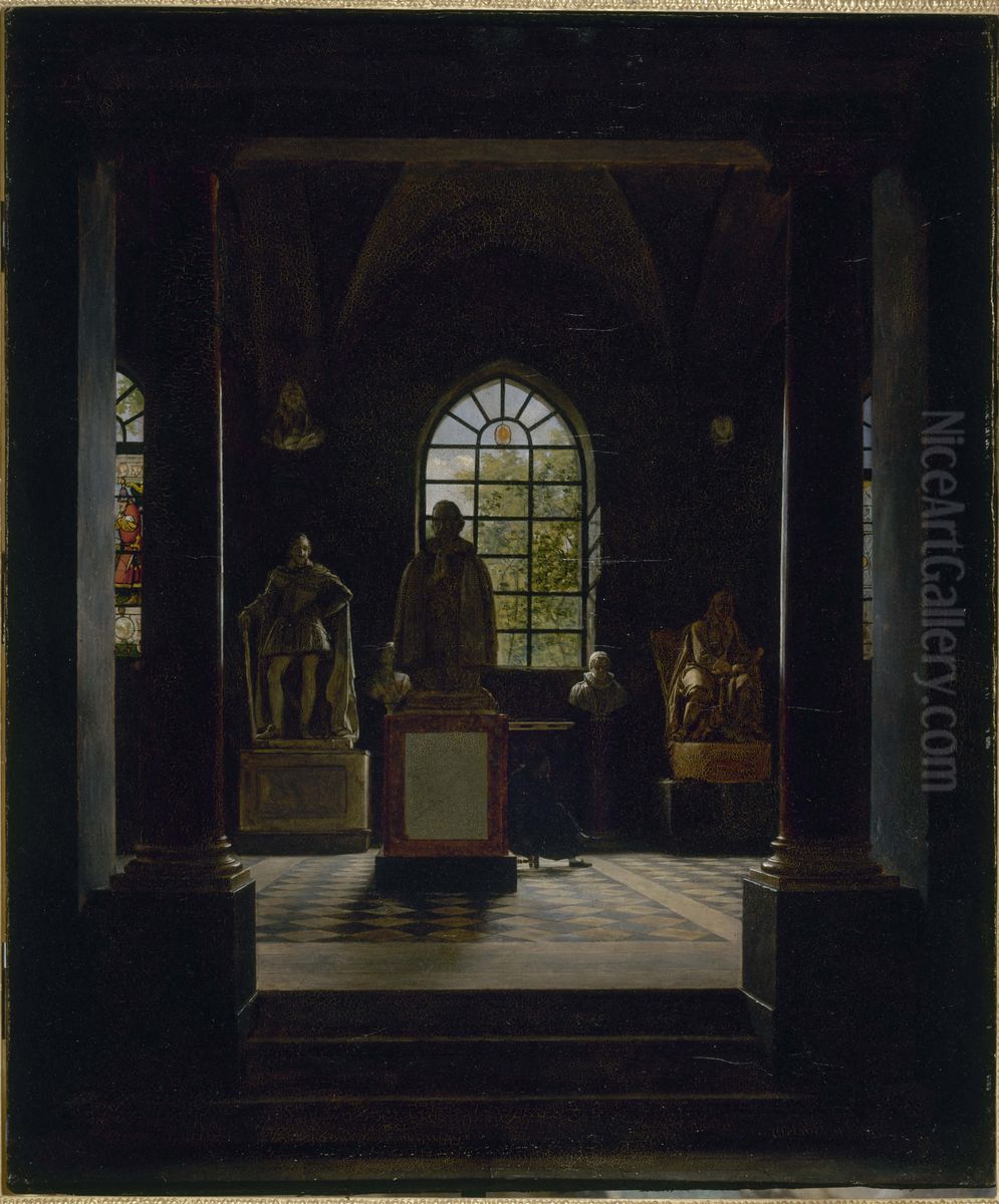 The 17th century hall at the Museum of French Monuments Oil Painting by Mathieu Cochereau