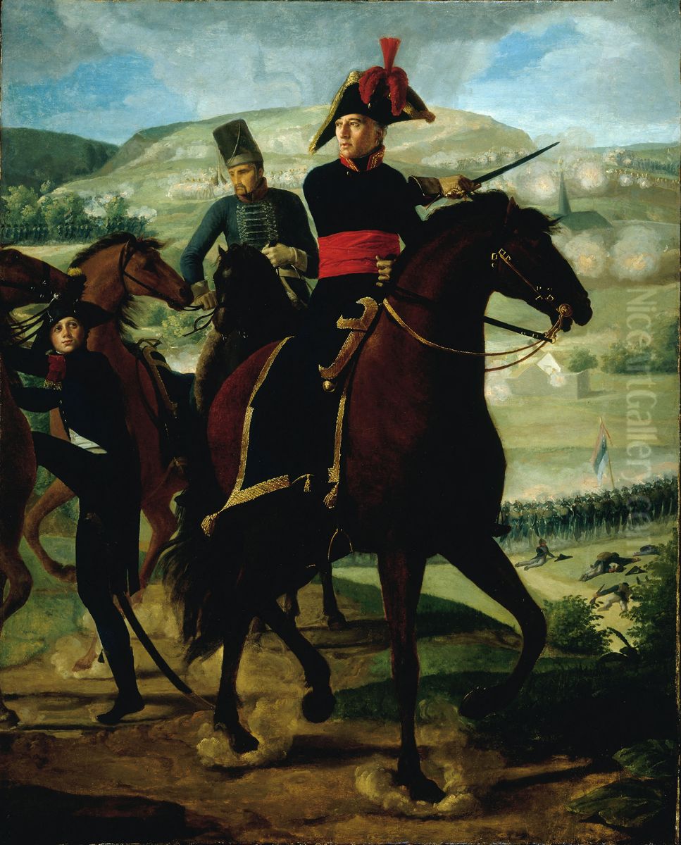 Le general Louise-Marie Turreau (1756-1816), lors de l'affaire de Graviere (8 prairial, an VIII - 21 mai 1800) (P747) Oil Painting by Louis Hersent