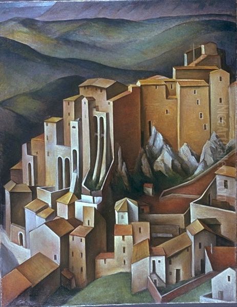 Olevano Oil Painting by Alexander Kanoldt