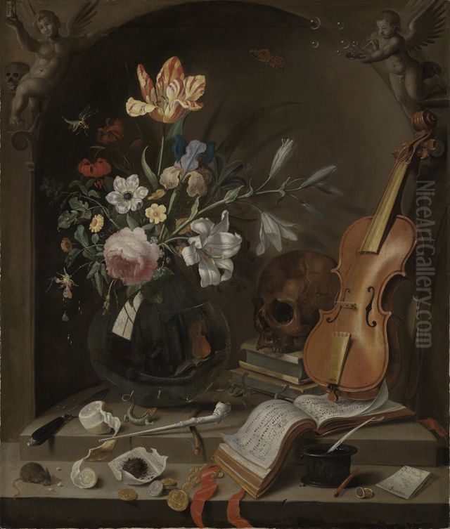 Vanitas-Stillleben Oil Painting by Jacob Marrel