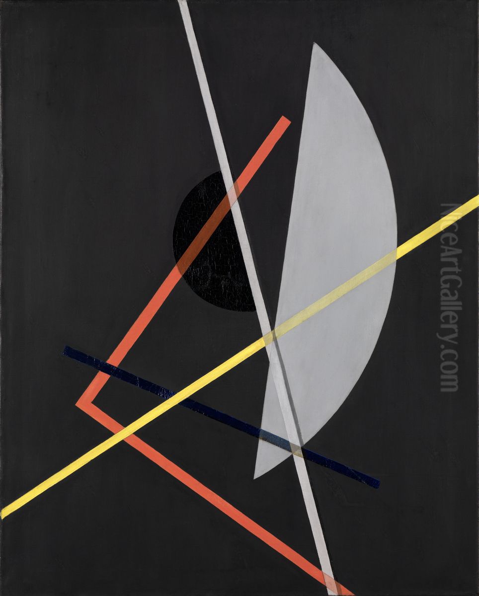E IV (Konstruktion VII) Oil Painting by Laszlo Moholy-Nagy