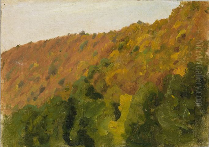 Herbstwald im Barental Oil Painting by Gustav Kampmann