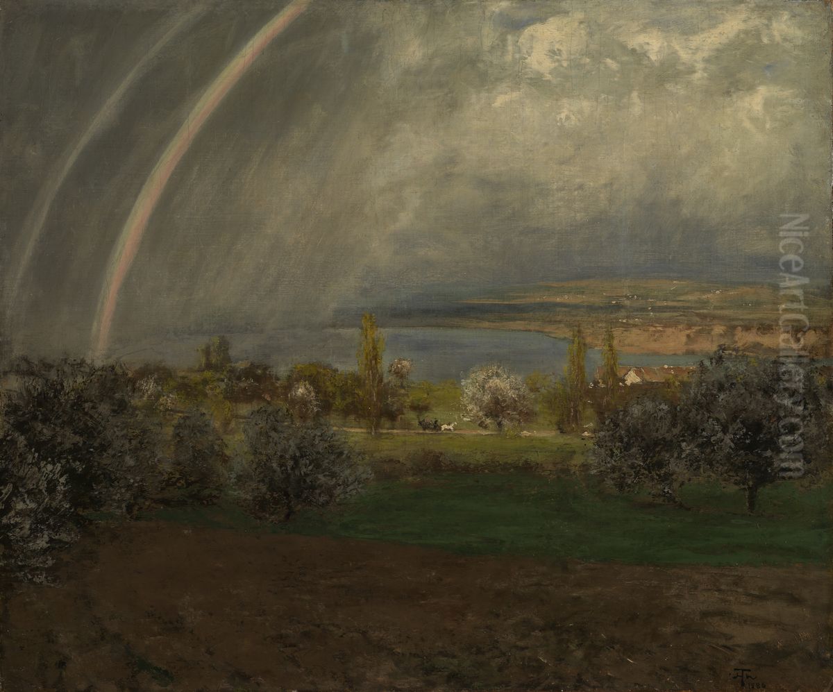 Landschaft bei Ermatingen Oil Painting by Hans Thoma