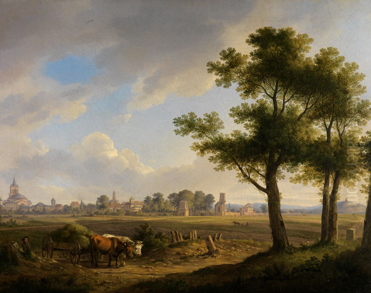 Blick auf Karlsruhe von Suden Oil Painting by Carl Kuntz