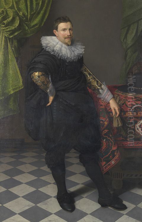 Portrait of an unknown man Oil Painting by Nicolaes Eliaszoon Pickenoy