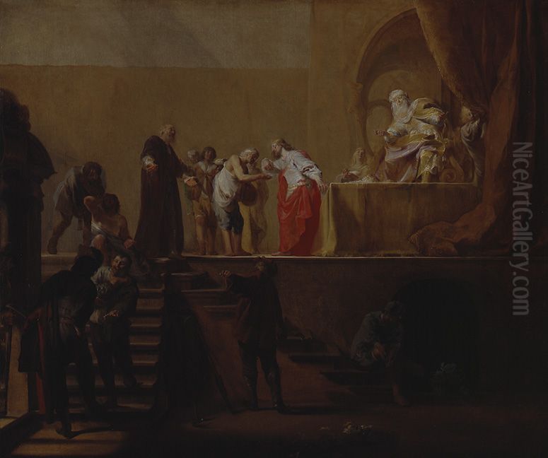 Das Gleichnis von den Arbeitern im Weinberg Oil Painting by Nikolaus Knupfer