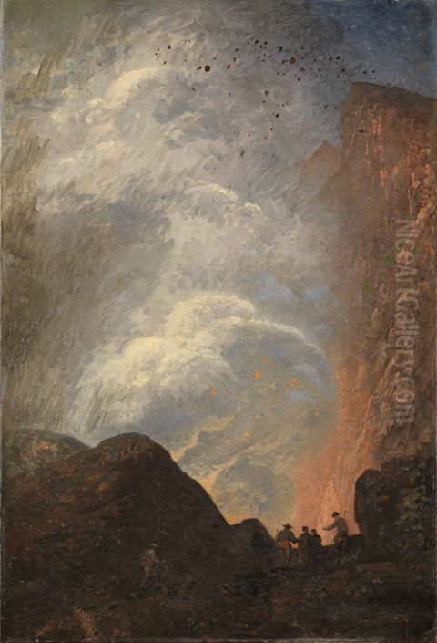 Ausbruch eines Vulkans Oil Painting by Guido Philipp Schmitt