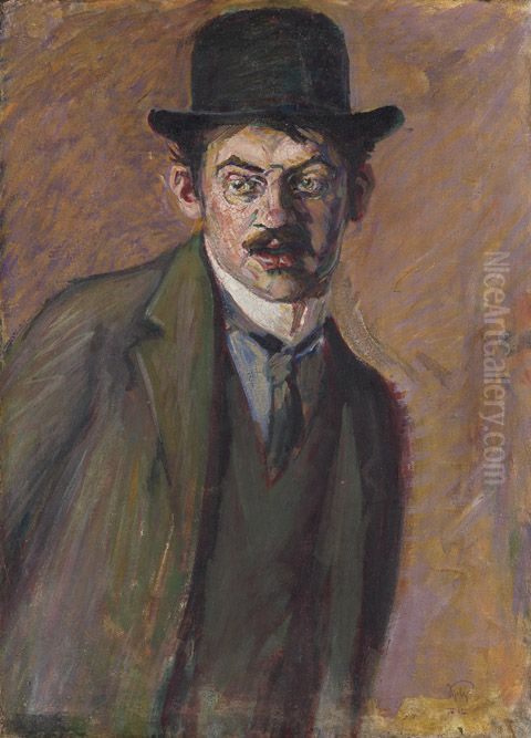 Selbstbildnis Oil Painting by Georg Scholz