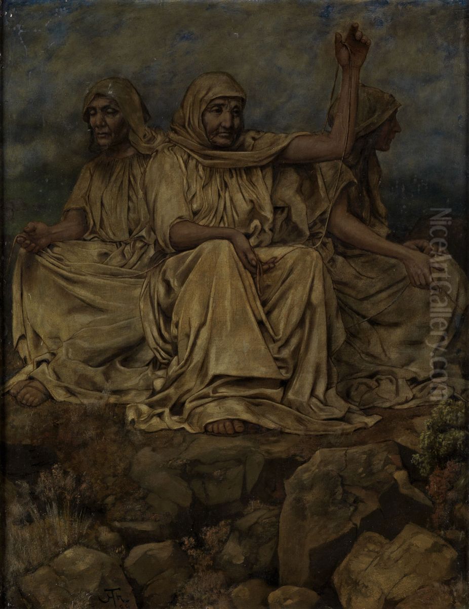 Die Nornen Oil Painting by Hans Thoma
