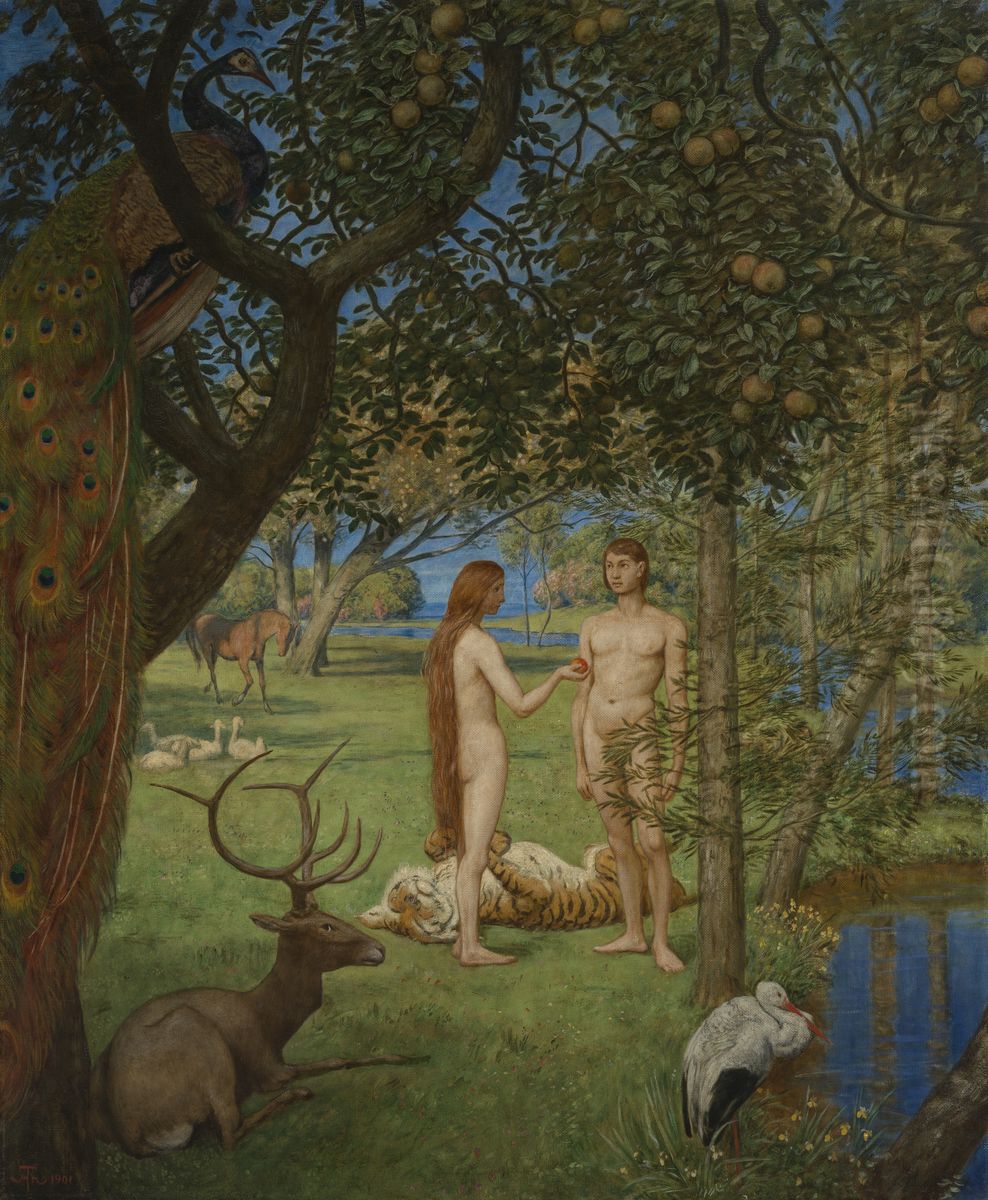 Das Paradies Oil Painting by Hans Thoma