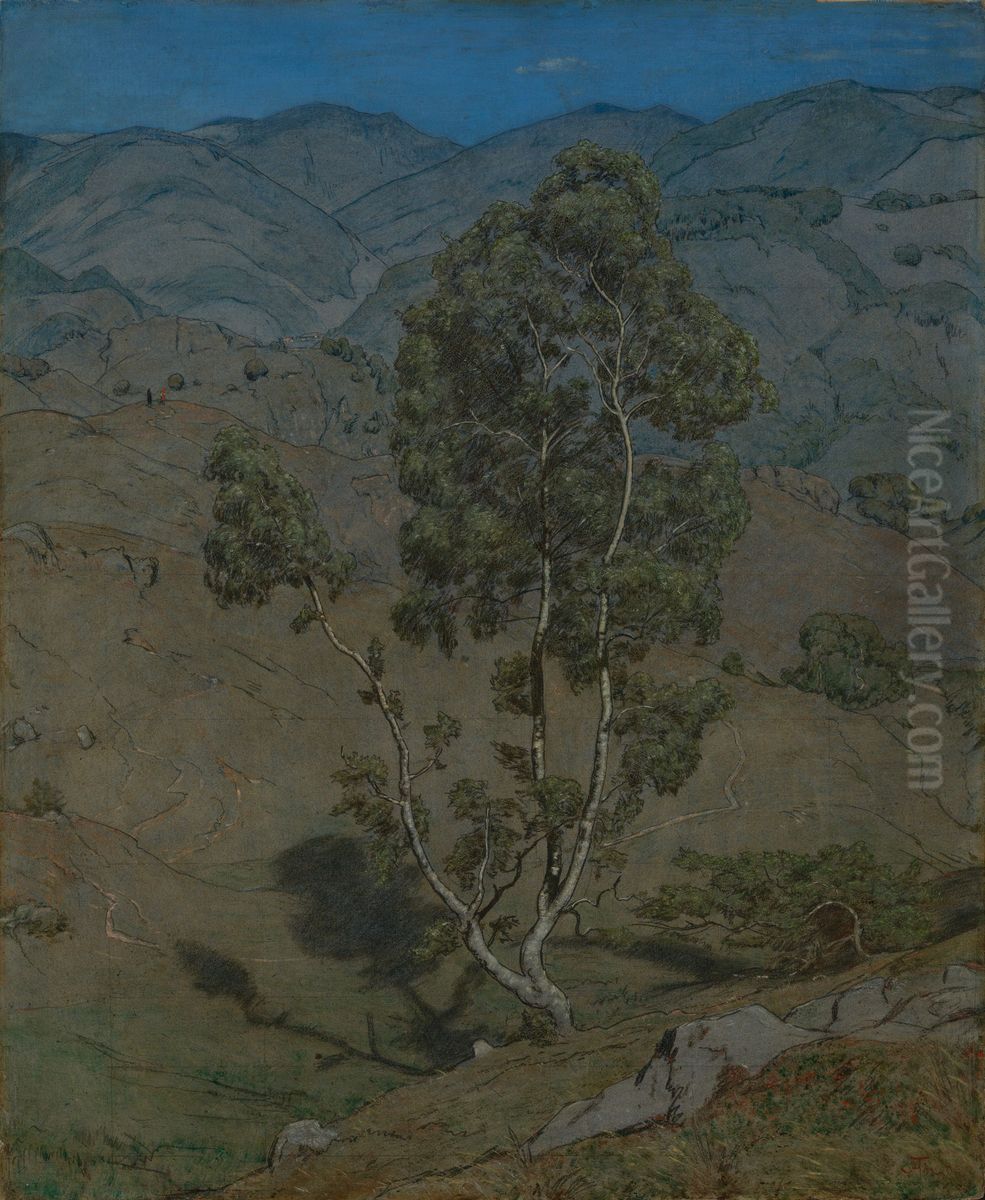 The birch Oil Painting by Hans Thoma
