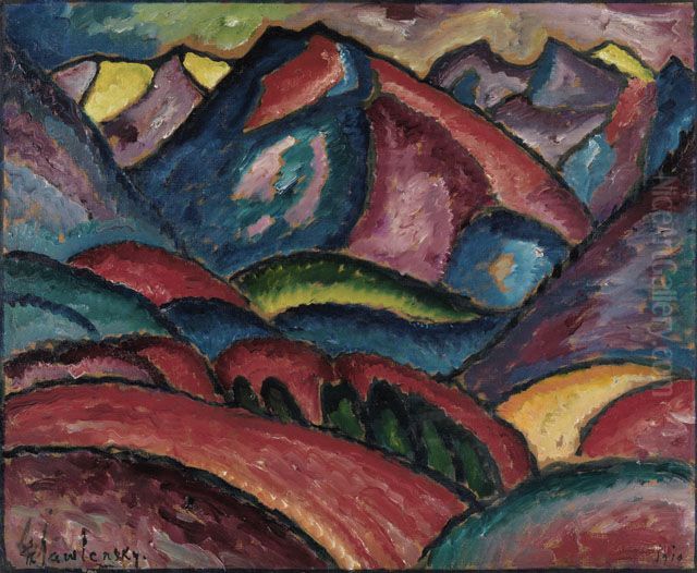 Oberstdorfer Landschaft Oil Painting by Alexei Jawlensky