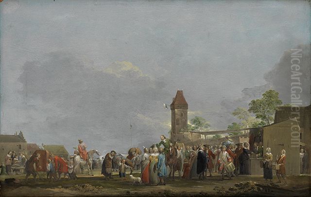 Jahrmarktsszene Oil Painting by Norbert Grund