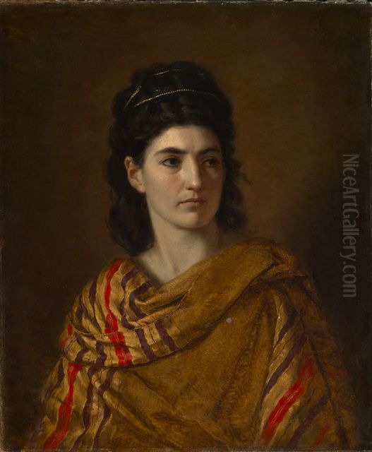 Portrait of Anna Risi Oil Painting by Nathanael Schmitt