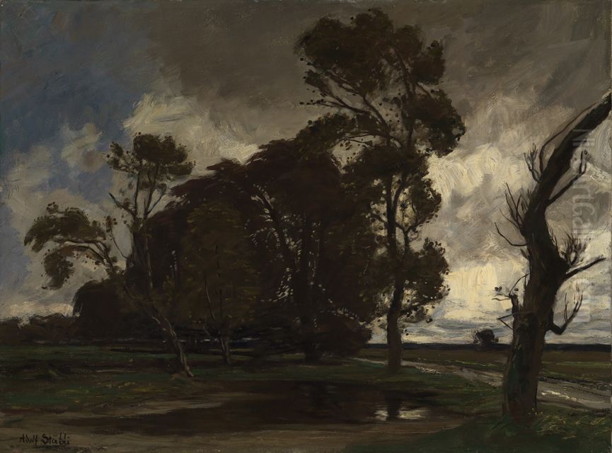 Gewitter Oil Painting by Adolf Stabli
