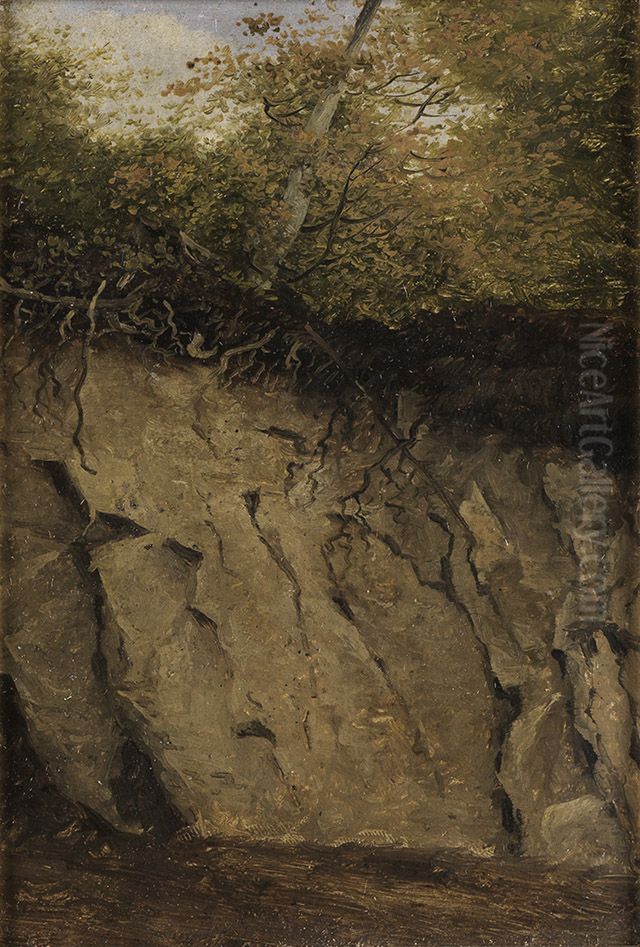 Felshang Oil Painting by Georg Wilhelm Issel