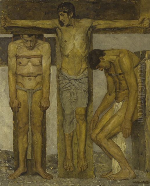 Consummatum est Oil Painting by Ludwig Schmid-Reutte