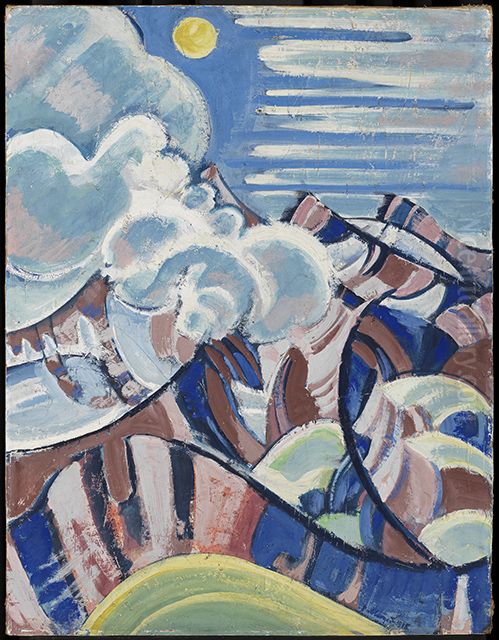 Blick uber das Gental Oil Painting by August Babberger