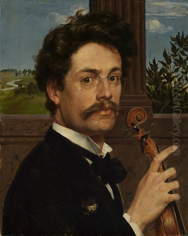 Selbstbildnis Oil Painting by Albert Lang