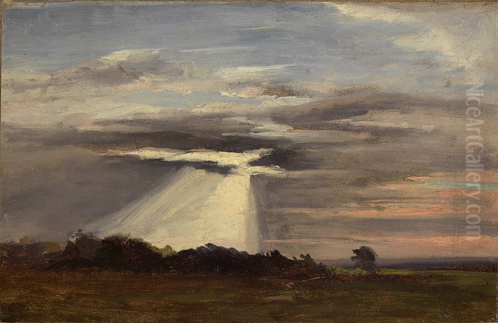 Landschaft bei Abendstimmung Oil Painting by Eugen Bracht