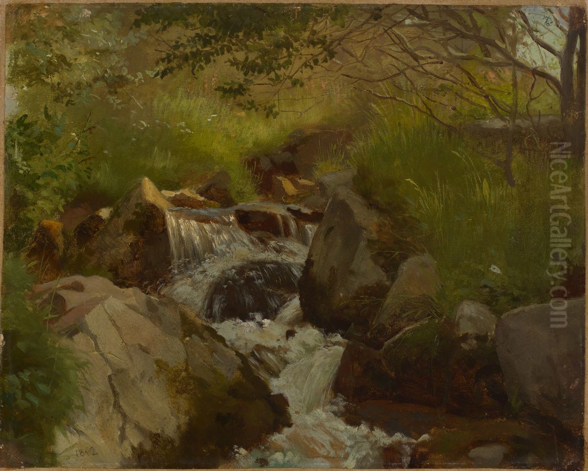 Bach zwischen Felsen Oil Painting by Hans Thoma