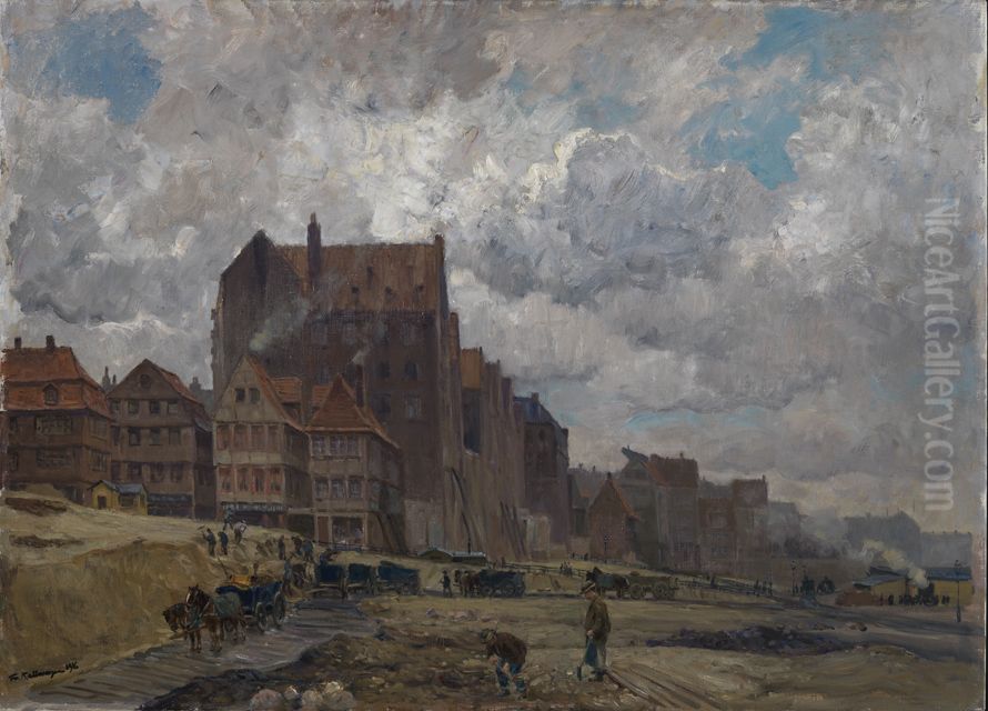 Aus Hamburg Oil Painting by Friedrich Kallmorgen