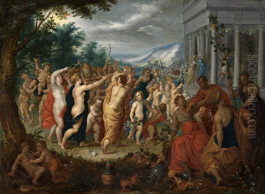 The triumph of Bacchus Oil Painting by Adriaen Van Stalbemt