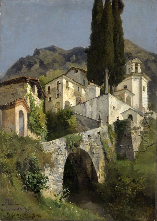 Sta. Maria della Pace in Nobiallo Oil Painting by Edmund Friedrich Kanoldt