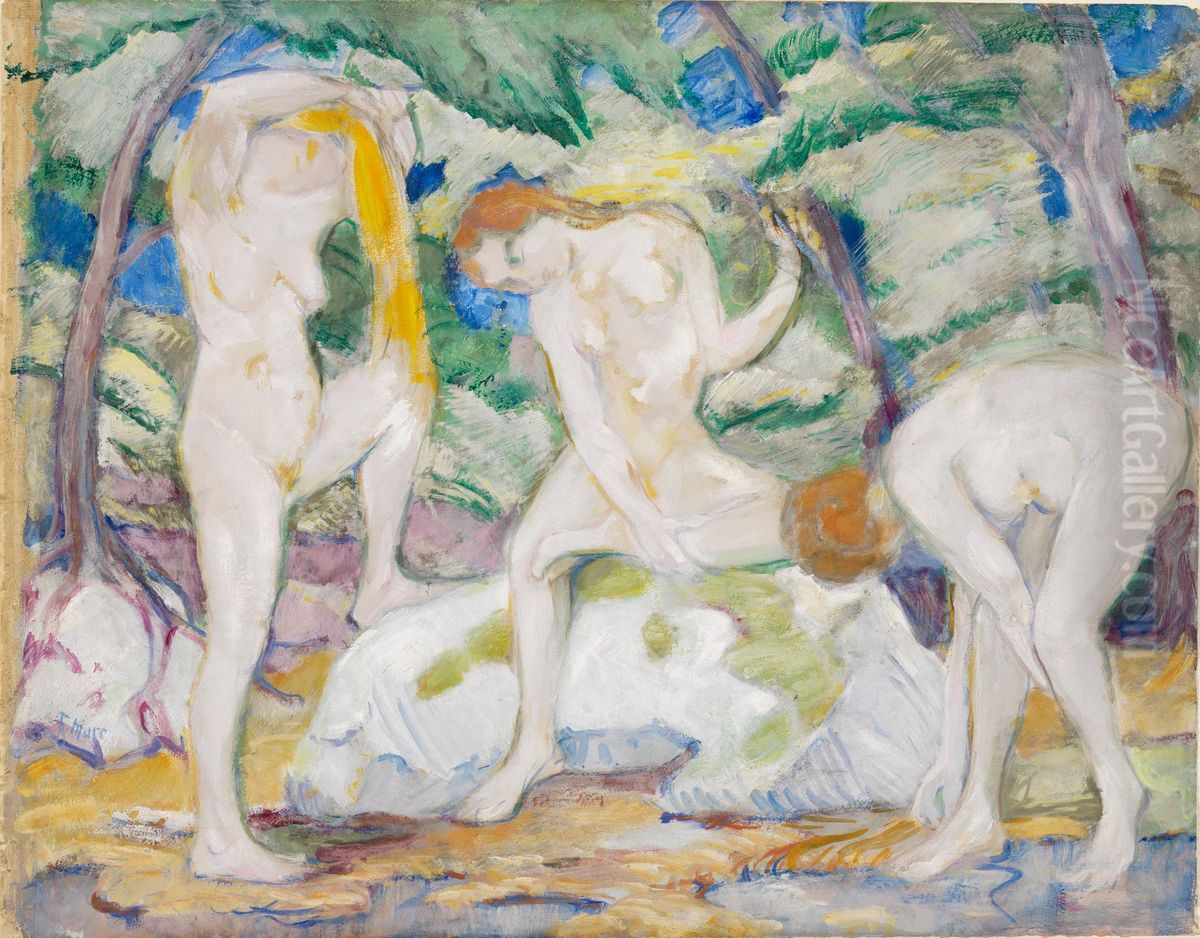 Badende Frauen Oil Painting by Franz Marc