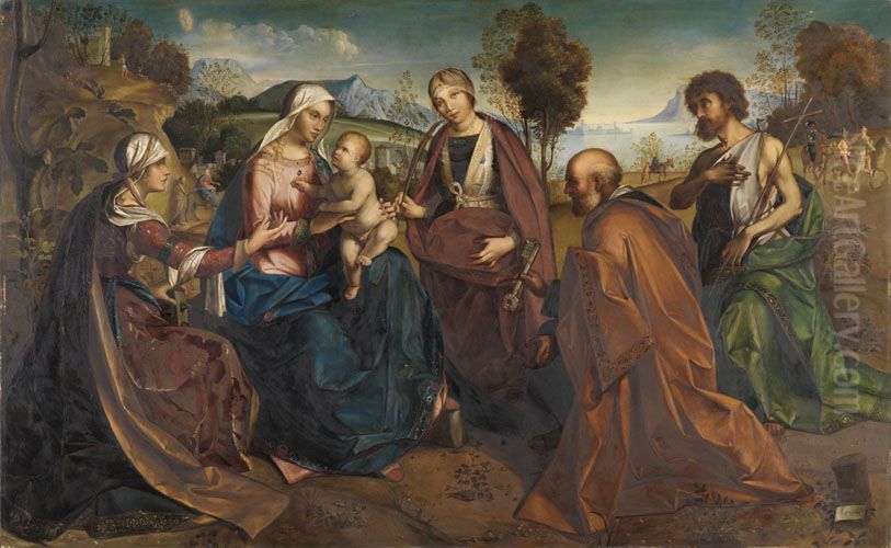 Verlobung der Heiligen Katharina Oil Painting by August Wolf