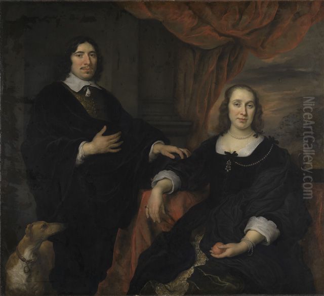 Bildnis eines Ehepaars Oil Painting by Govert Flinck