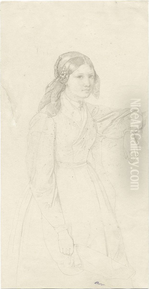 Bildnis Einer Jungen Frau Oil Painting by Georg Heinrich Busse