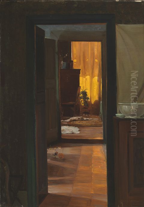 Sonne im Haus Oil Painting by Gustav Kampmann